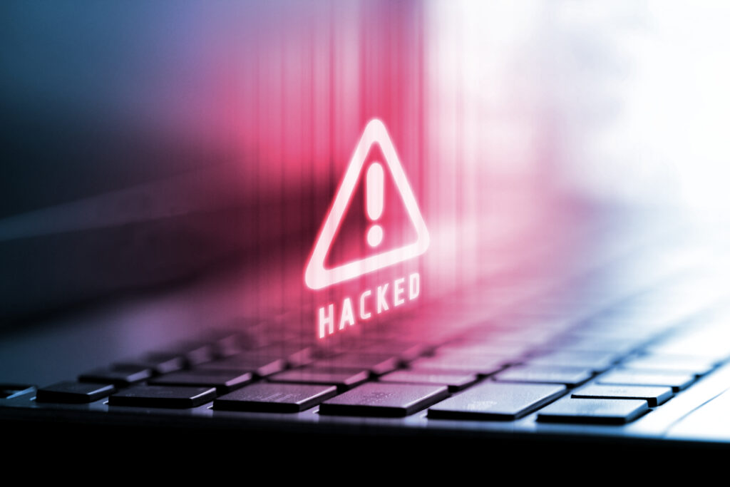 Sicherheitswarnung auf Laptop